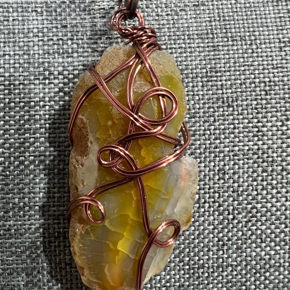 Wire Wrapped Necklace Handmade With Crystals of Various colors, Measures 24” in - Picture 12 of 12